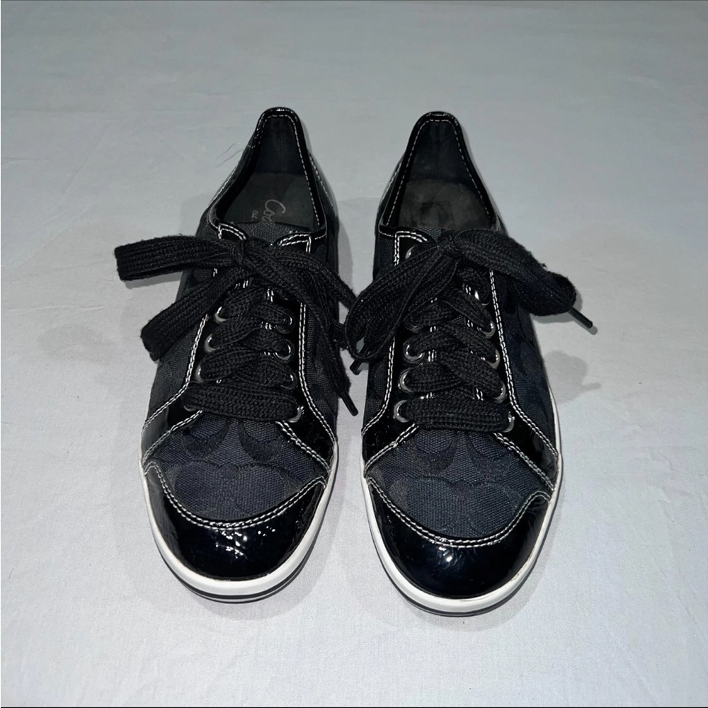 Coach Brodi Women's Black Signature Logo C Lace Up Sneakers Shoes Size 8.5b View 2